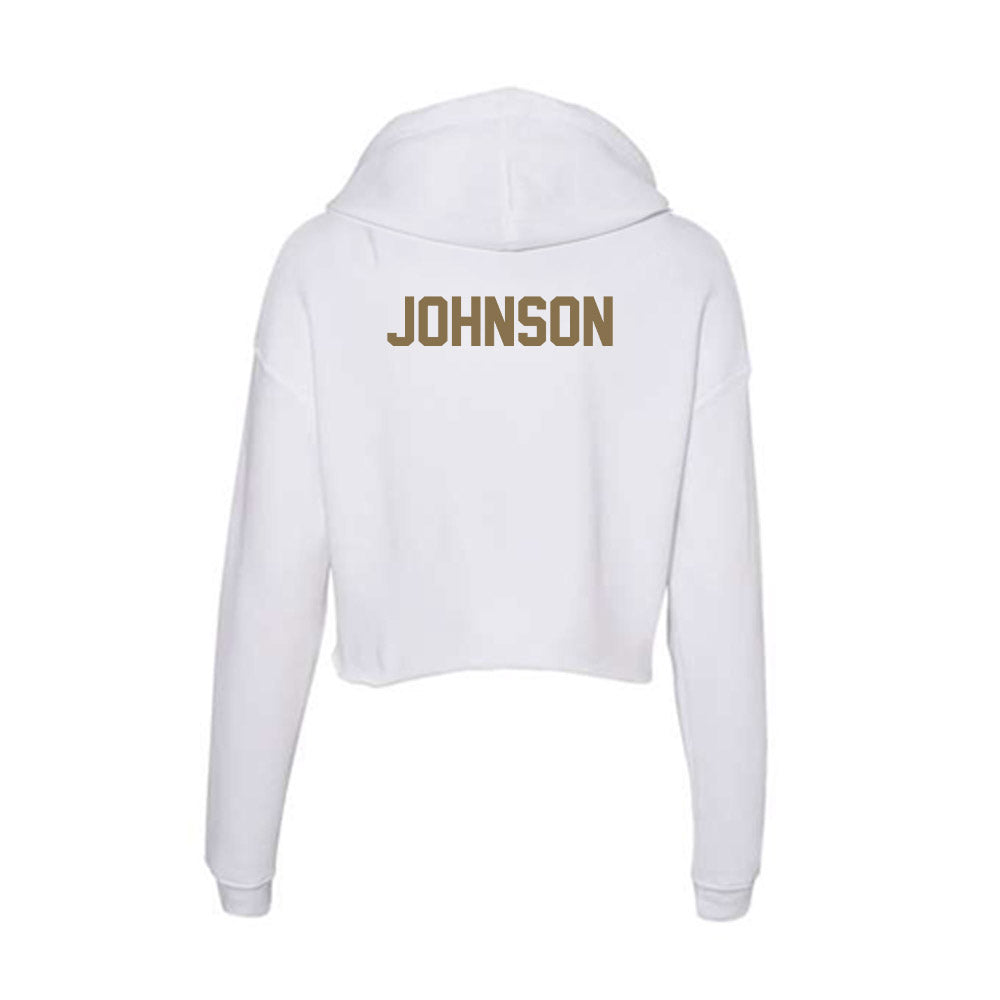 Bryant - NCAA Men's Track & Field : Josiah Johnson - Women's Crop Fleece Hoodie-1