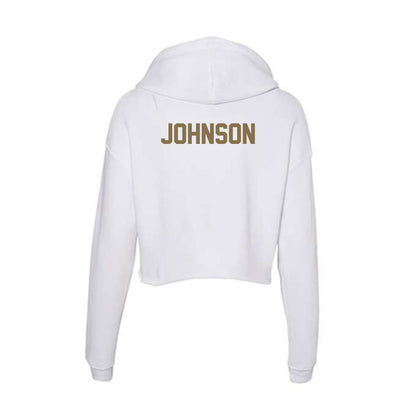 Bryant - NCAA Men's Track & Field : Josiah Johnson - Women's Crop Fleece Hoodie-1