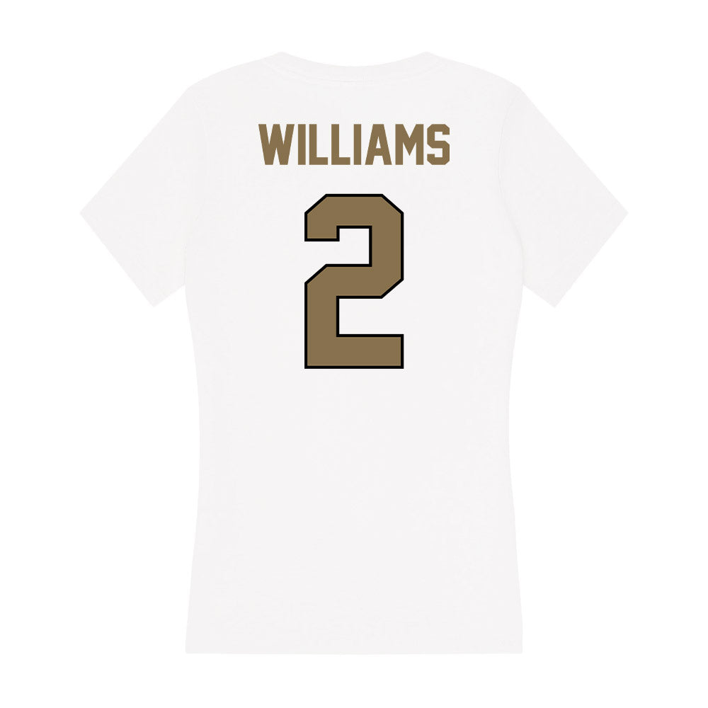 Bryant - NCAA Men's Basketball : Khalil Williams - Women's V-Neck T-Shirt-1