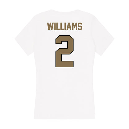 Bryant - NCAA Men's Basketball : Khalil Williams - Women's V-Neck T-Shirt-1