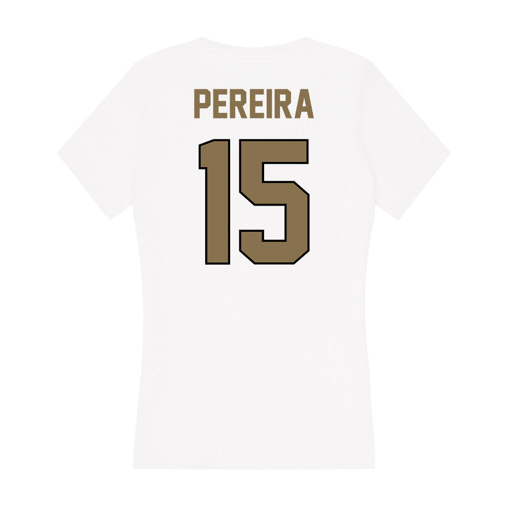 Bryant - NCAA Men's Soccer : Daniel Pereira - Women's V-Neck T-Shirt-1