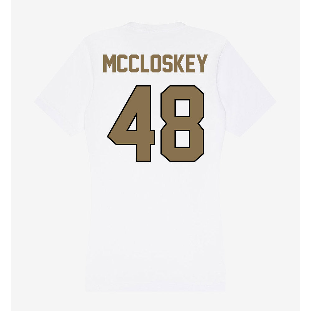 Bryant - NCAA Men's Lacrosse : Jack MCCLOSKEY - Women's V-Neck T-Shirt-1