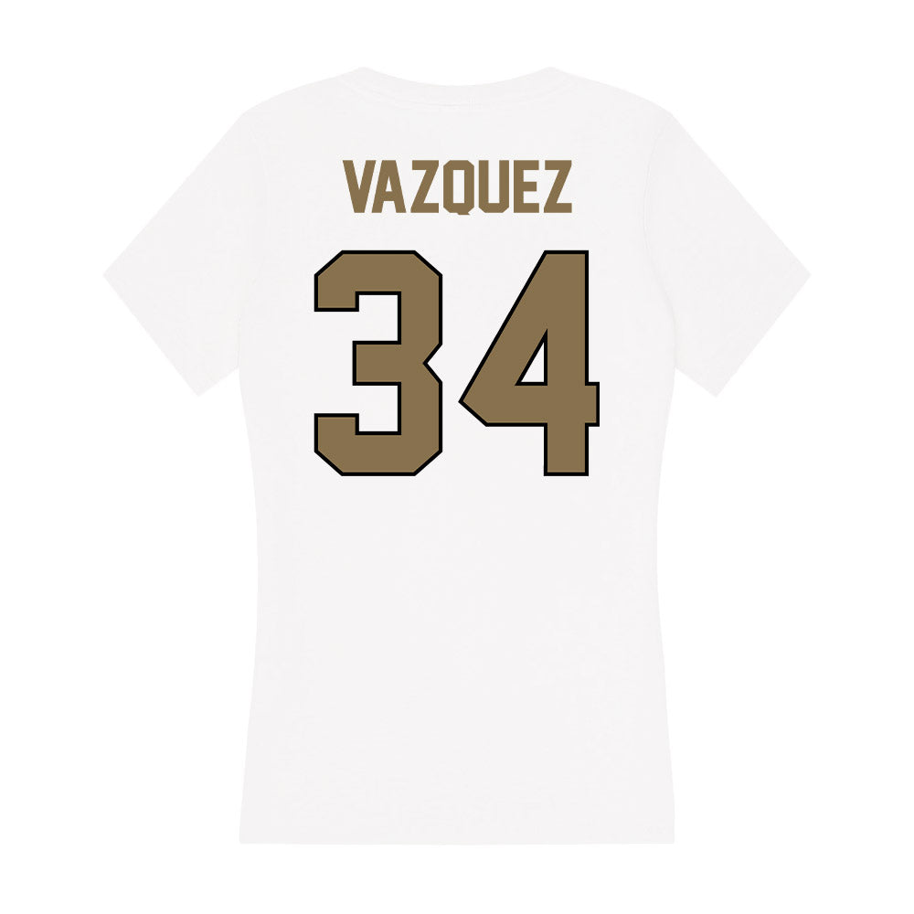 Bryant - NCAA Baseball : Alejandro Vazquez - Women's V-Neck T-Shirt-1