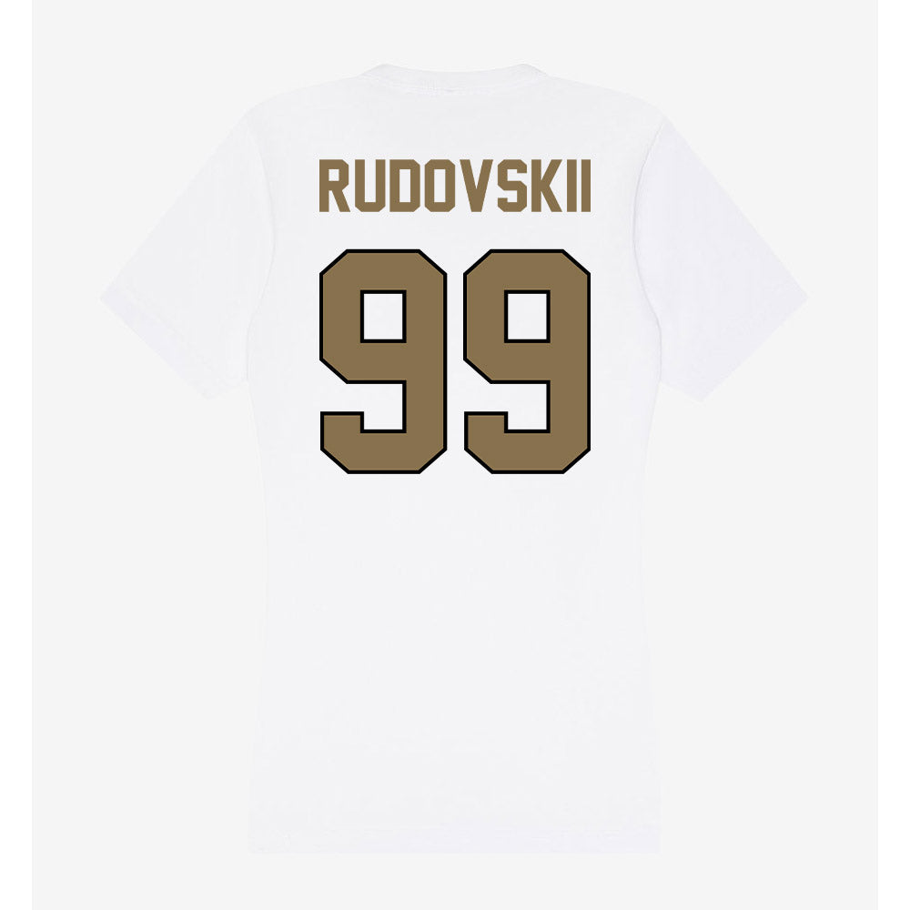 Bryant - NCAA Men's Basketball : Tim Rudovskii - Women's V-Neck T-Shirt-1