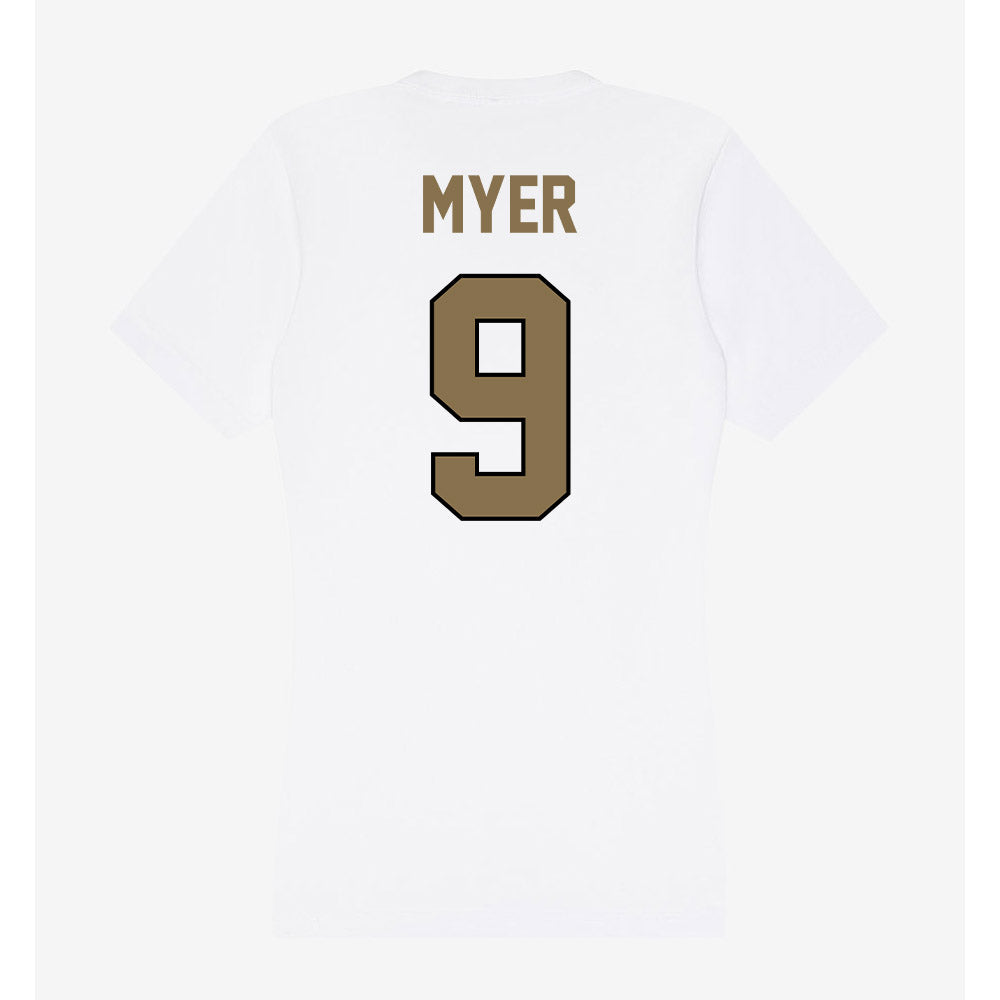 Bryant - NCAA Football : Brennan Myer - Women's V-Neck T-Shirt-1