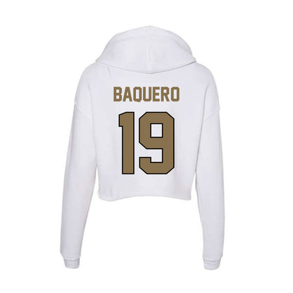 Bryant - NCAA Men's Tennis : Daniel Baquero - Women's Crop Fleece Hoodie-1