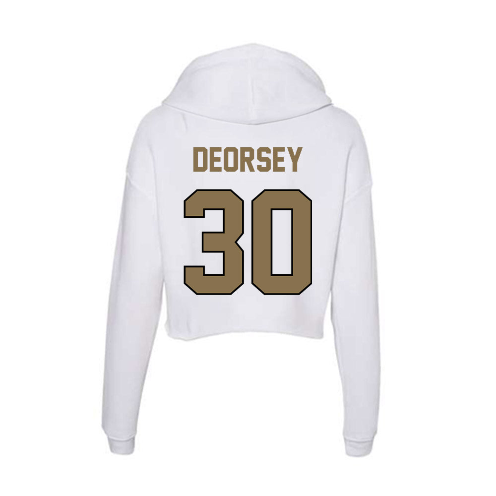 Bryant - NCAA Men's Basketball : Michael DeOrsey - Women's Crop Fleece Hoodie-1