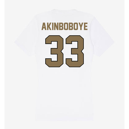 Bryant - NCAA Men's Soccer : Deji Akinboboye - Women's V-Neck T-Shirt-1