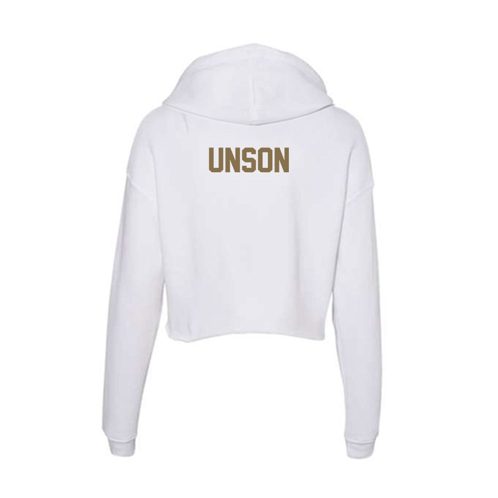 Bryant - NCAA Women's Bowling : Abigail Unson - Women's Crop Fleece Hoodie-1