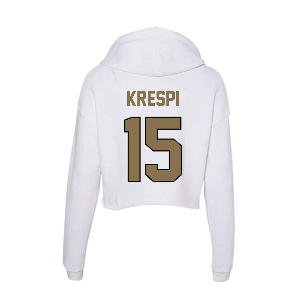 Bryant - NCAA Men's Soccer : Ilay Krespi - Women's Crop Fleece Hoodie-1