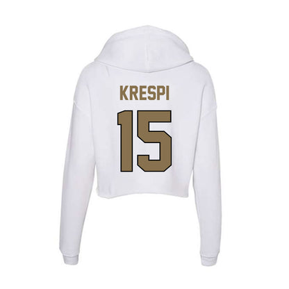 Bryant - NCAA Men's Soccer : Ilay Krespi - Women's Crop Fleece Hoodie-1