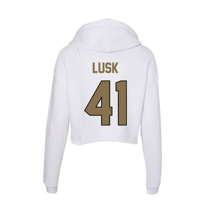 Bryant - NCAA Football : Drake Lusk - Women's Crop Fleece Hoodie-1