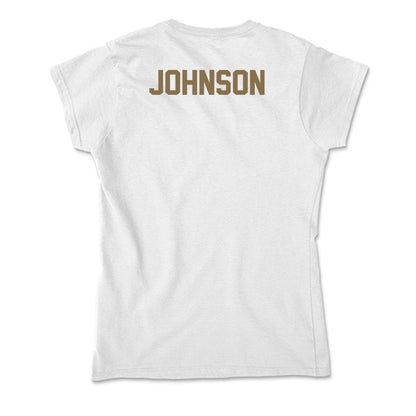 Bryant - NCAA Men's Track & Field : Josiah Johnson - Soft Style Women’s T-Shirt-1