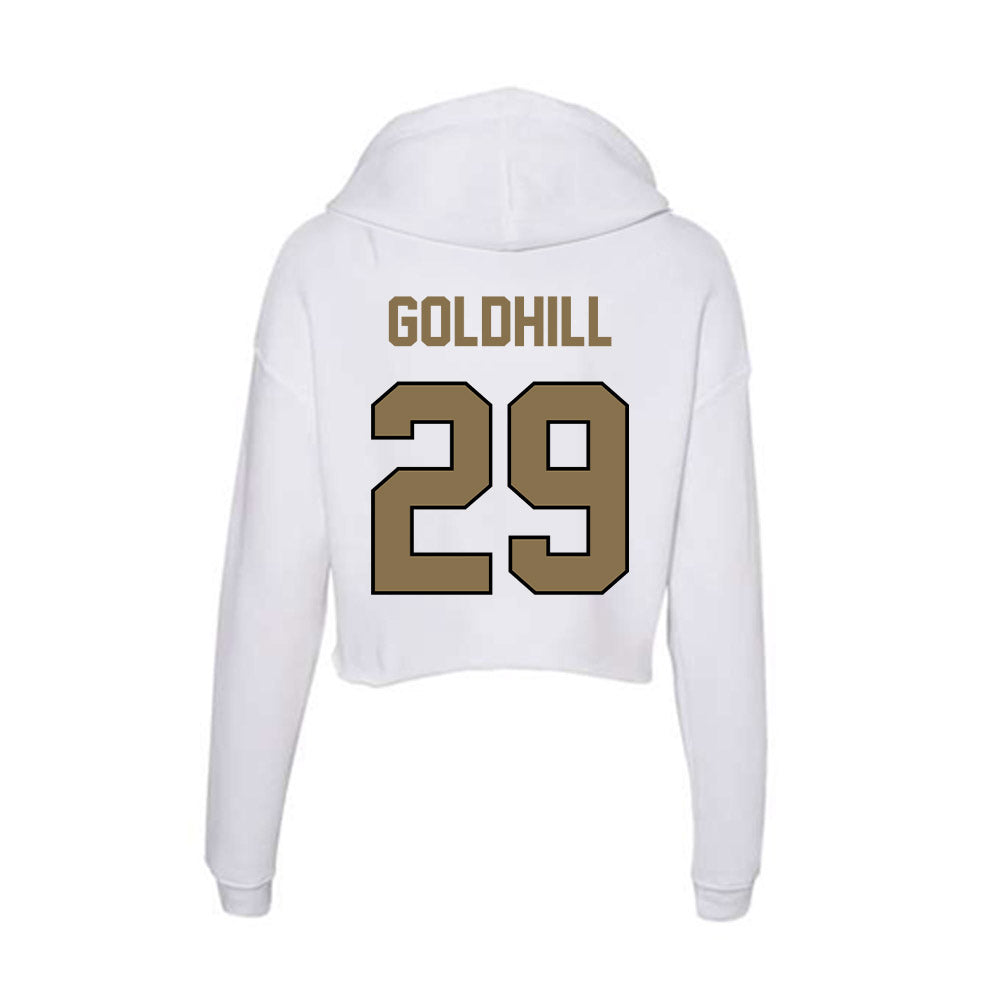 Bryant - NCAA Baseball : Aleksei Goldhill - Women's Crop Fleece Hoodie-1