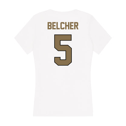 Bryant - NCAA Baseball : Michael Belcher - Women's V-Neck T-Shirt-1