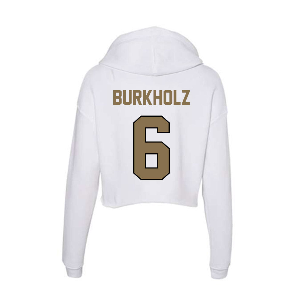 Bryant - NCAA Baseball : Max Burkholz - Women's Crop Fleece Hoodie-1