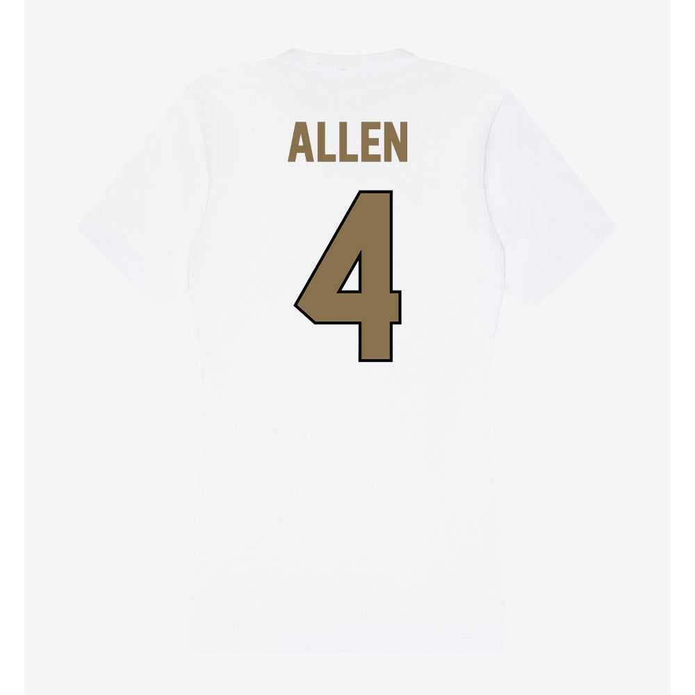 Bryant - NCAA Men's Basketball : Quincy Allen - Women's V-Neck T-Shirt-1