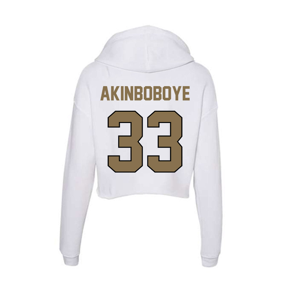 Bryant - NCAA Men's Soccer : Deji Akinboboye - Women's Crop Fleece Hoodie-1