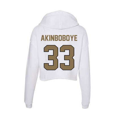 Bryant - NCAA Men's Soccer : Deji Akinboboye - Women's Crop Fleece Hoodie-1