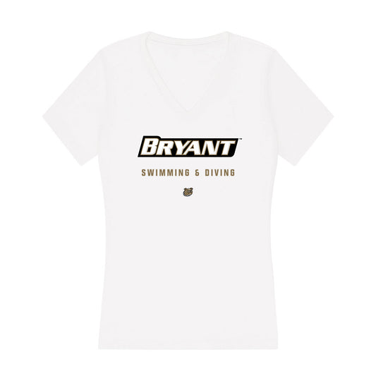 Bryant - NCAA Men's Swimming & Diving : Arthur Newton - Women's V-Neck T-Shirt-0