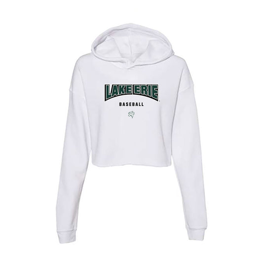 Lake Erie College - NCAA Baseball : Zavior Esquivel - Women's Crop Fleece Hoodie-0