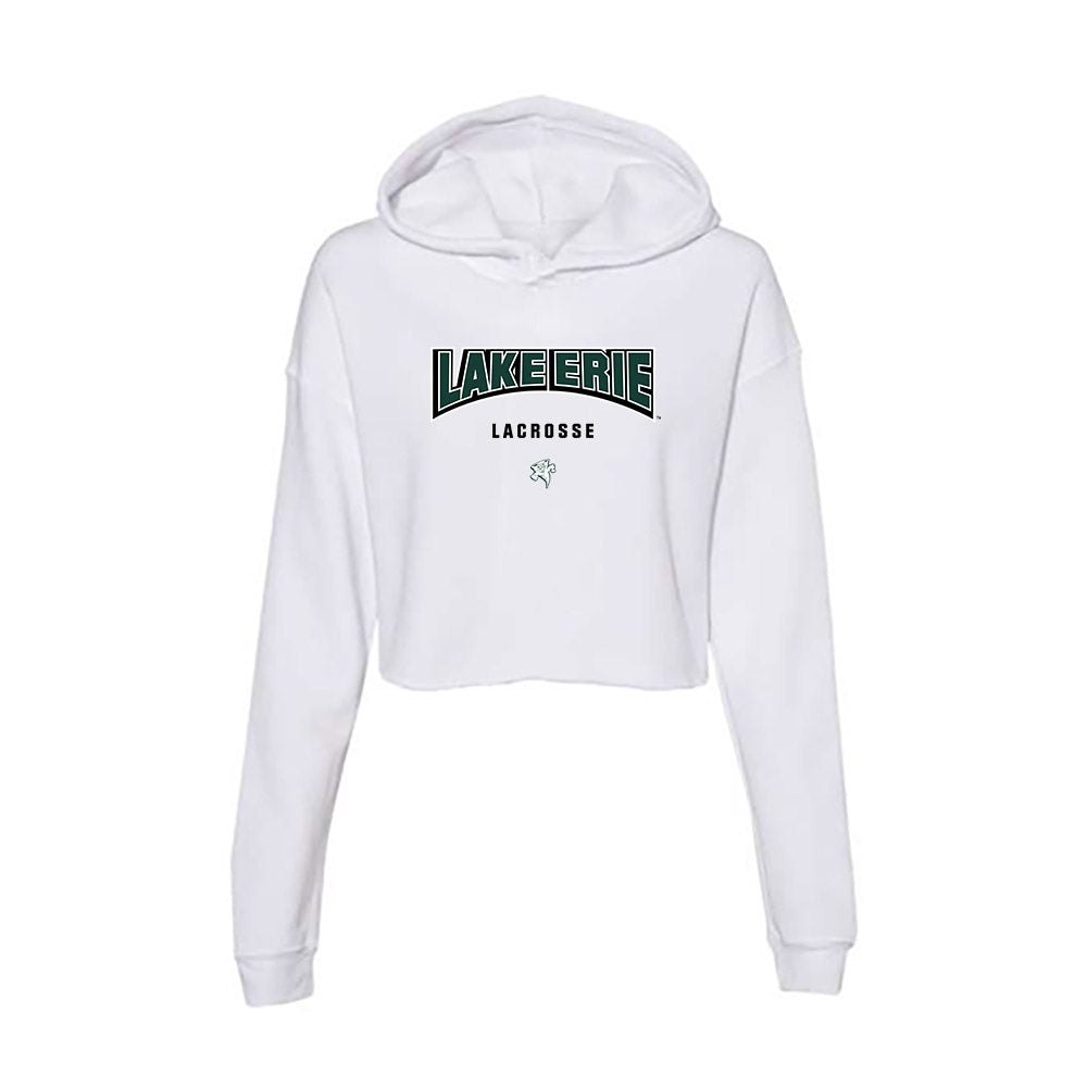 Lake Erie College - NCAA Men's Lacrosse : James Stevens - Women's Crop Fleece Hoodie-0