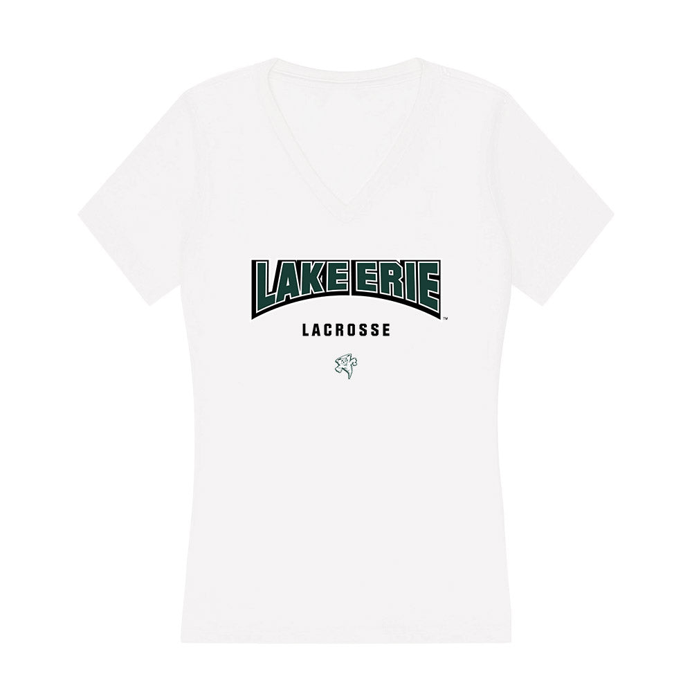 Lake Erie College - NCAA Men's Lacrosse : James Stevens - Women's V-Neck T-Shirt-0
