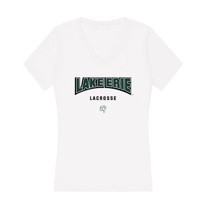 Lake Erie College - NCAA Men's Lacrosse : James Stevens - Women's V-Neck T-Shirt-0