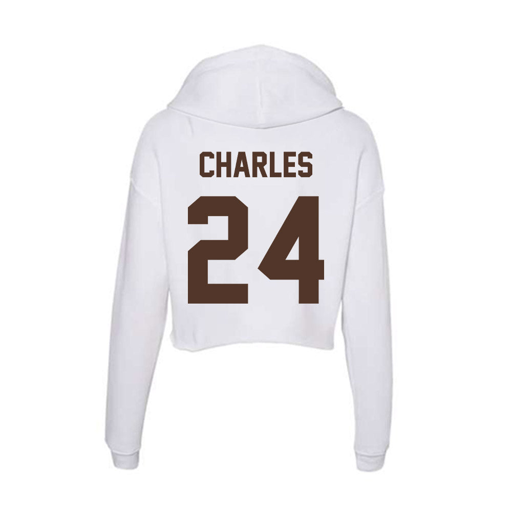 St. Bonaventure - NCAA Men's Basketball : Cayden Charles - Women's Crop Fleece Hoodie-1