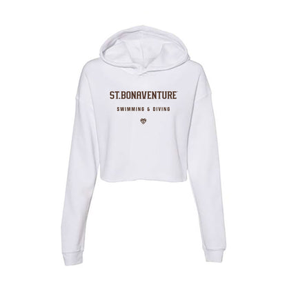 St. Bonaventure - NCAA Men's Swimming & Diving : Luigi Termine - Women's Crop Fleece Hoodie-0