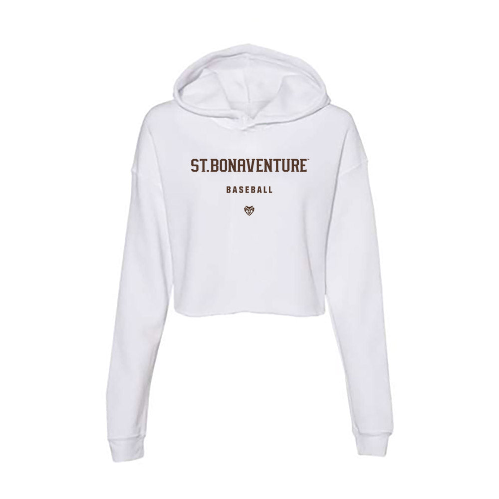 St. Bonaventure - NCAA Baseball : Eamon Giblin - Women's Crop Fleece Hoodie-0