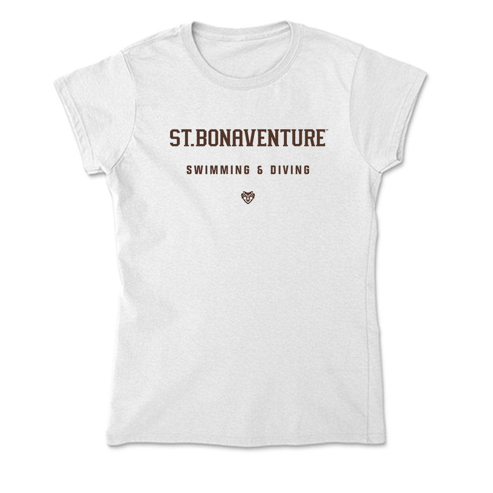 St. Bonaventure - NCAA Men's Swimming & Diving : Maxwell Tucker - Soft Style Women’s T-Shirt-0