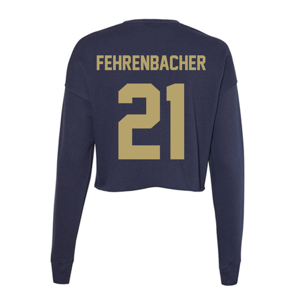 UC Davis - NCAA Women's Soccer : Kiley Fehrenbacher - Women's Cropped Crew Fleece-1