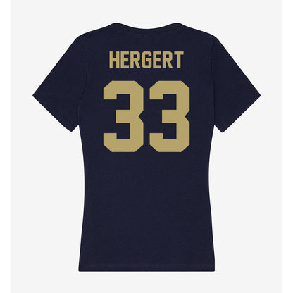 UC Davis - NCAA Football : Conner Hergert - Women's V-Neck T-Shirt-1