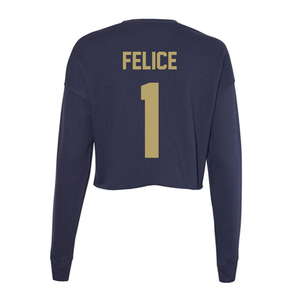 UC Davis - NCAA Softball : Gia Felice - Women's Cropped Crew Fleece-1