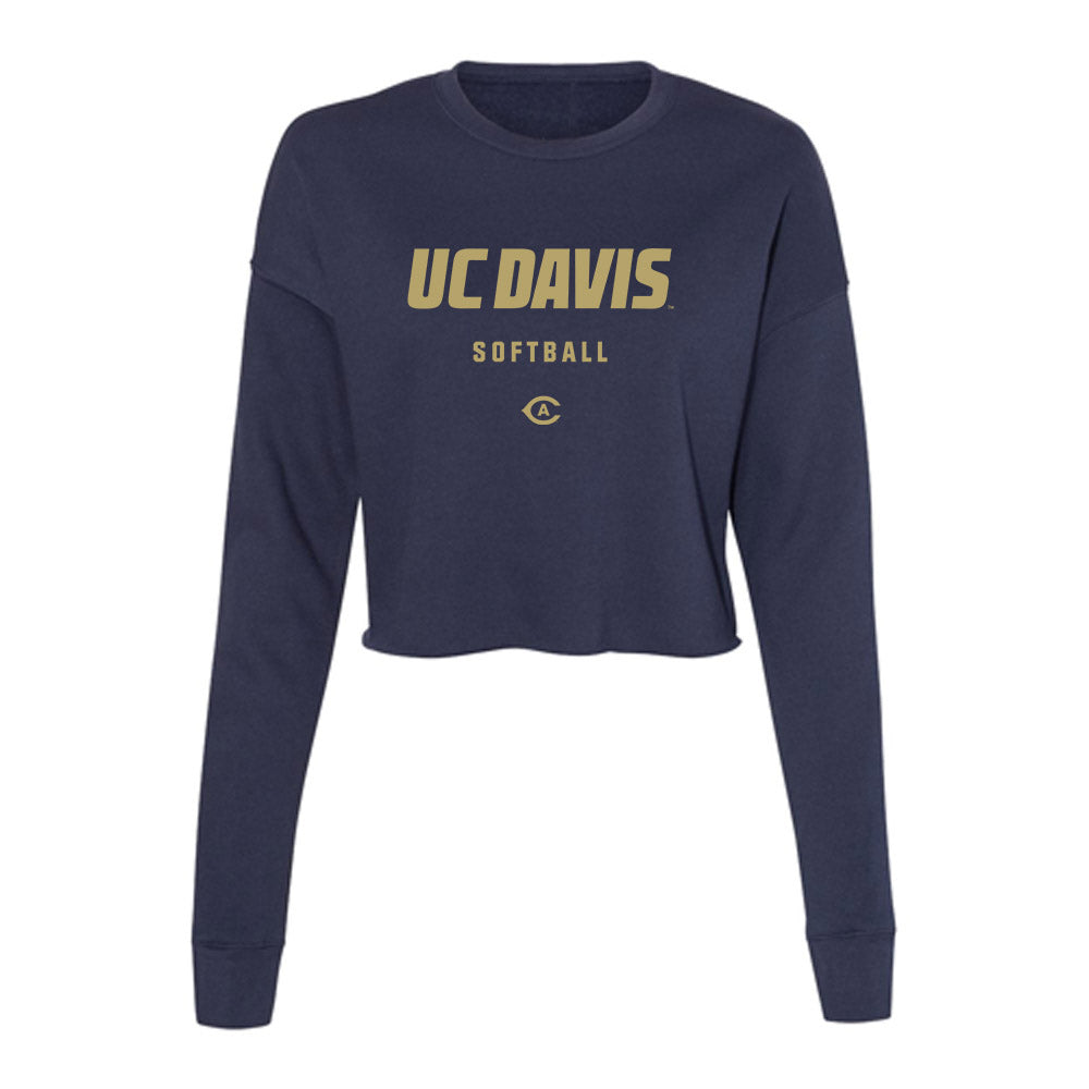 UC Davis - NCAA Softball : Abby Lee - Women's Cropped Crew Fleece-0