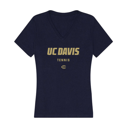 UC Davis - NCAA Women's Tennis : Mika Ikemori - Women's V-Neck T-Shirt-0