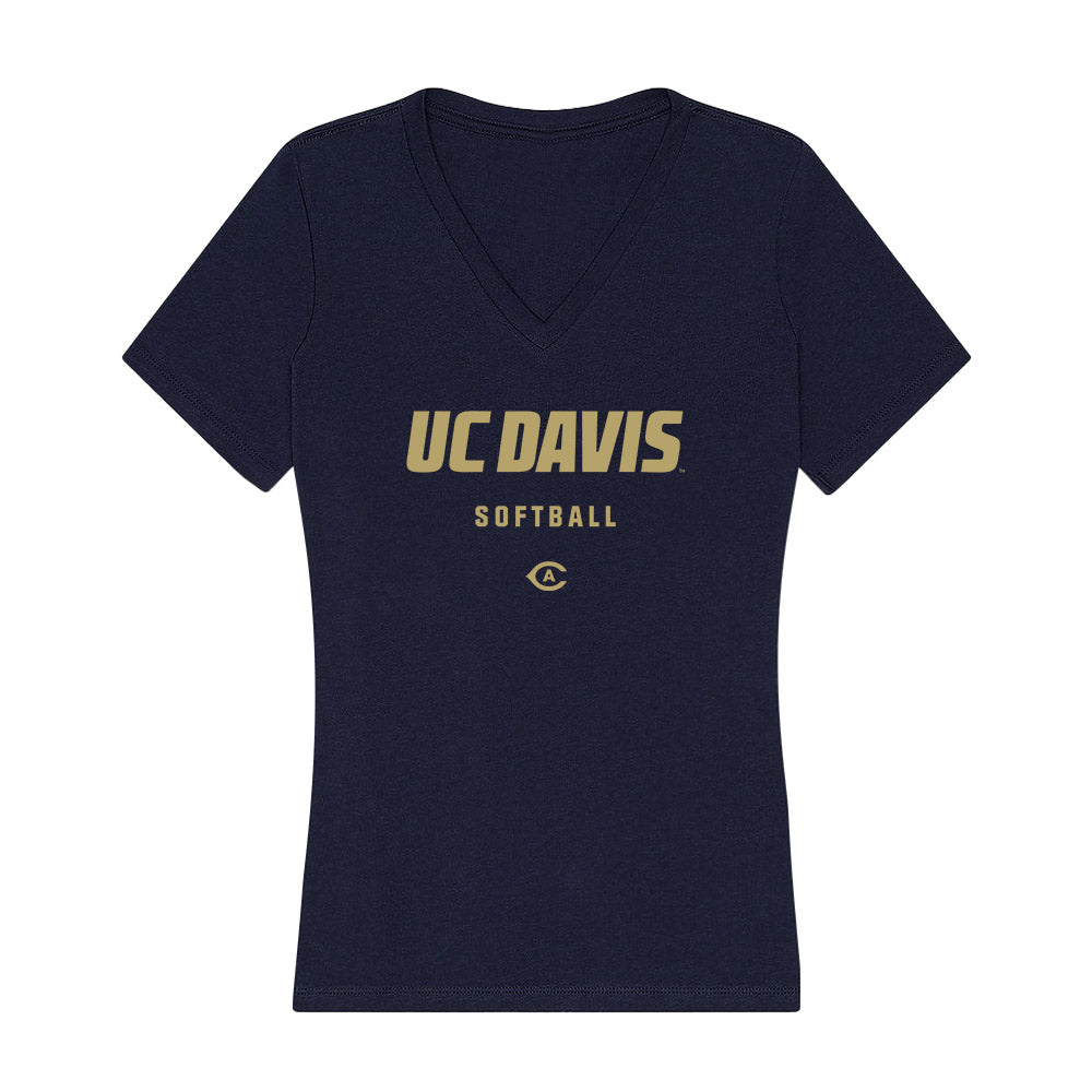 UC Davis - NCAA Softball : Amanda Baldwin - Women's V-Neck T-Shirt-0