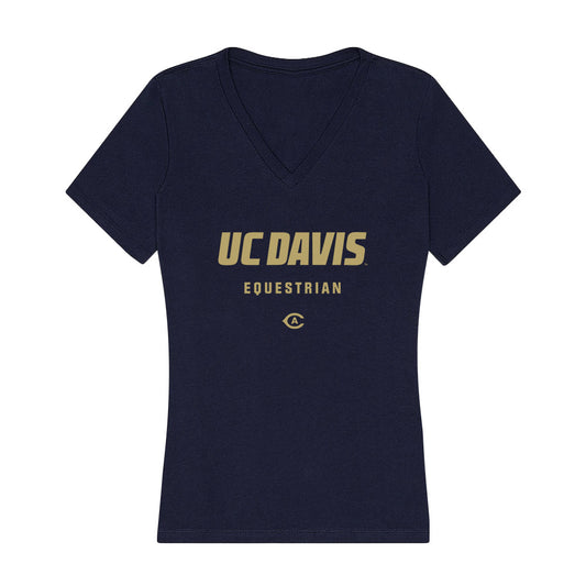 UC Davis - NCAA Equestrian : Mya Clader - Women's V-Neck T-Shirt-0
