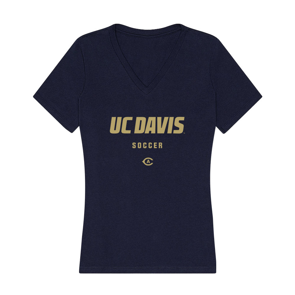 UC Davis - NCAA Men's Soccer : Declan Horio - Women's V-Neck T-Shirt-0