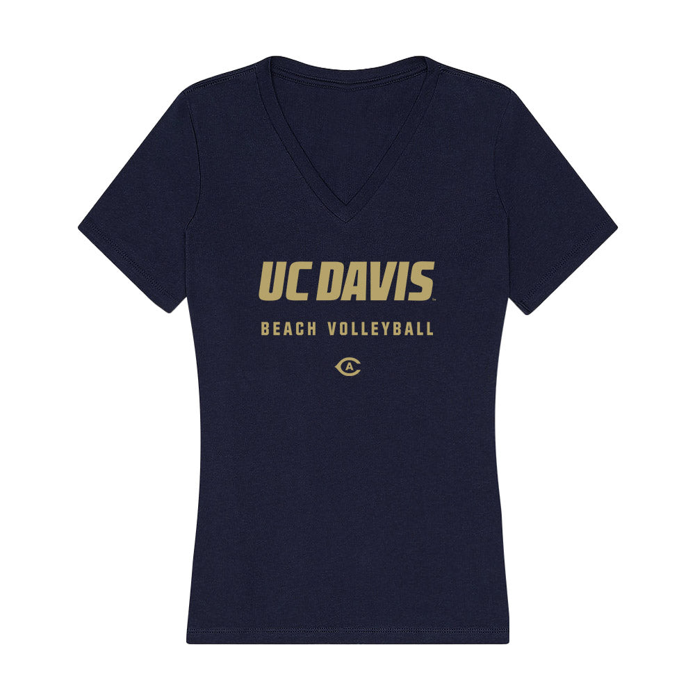 UC Davis - NCAA Beach Volleyball : Kimi Waller - Women's V-Neck T-Shirt-0
