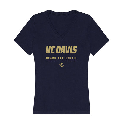 UC Davis - NCAA Beach Volleyball : Kimi Waller - Women's V-Neck T-Shirt-0