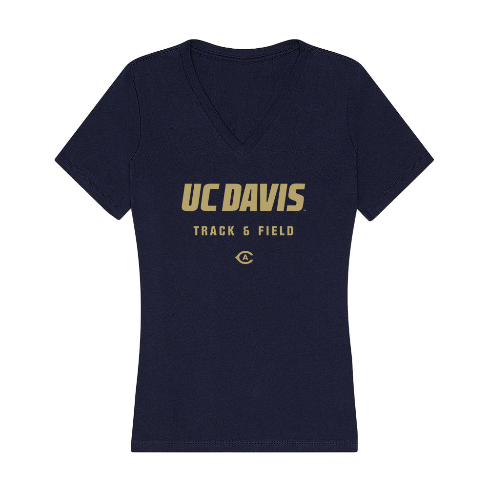 UC Davis - NCAA Women's Track & Field : Dominika Janik - Women's V-Neck T-Shirt-0
