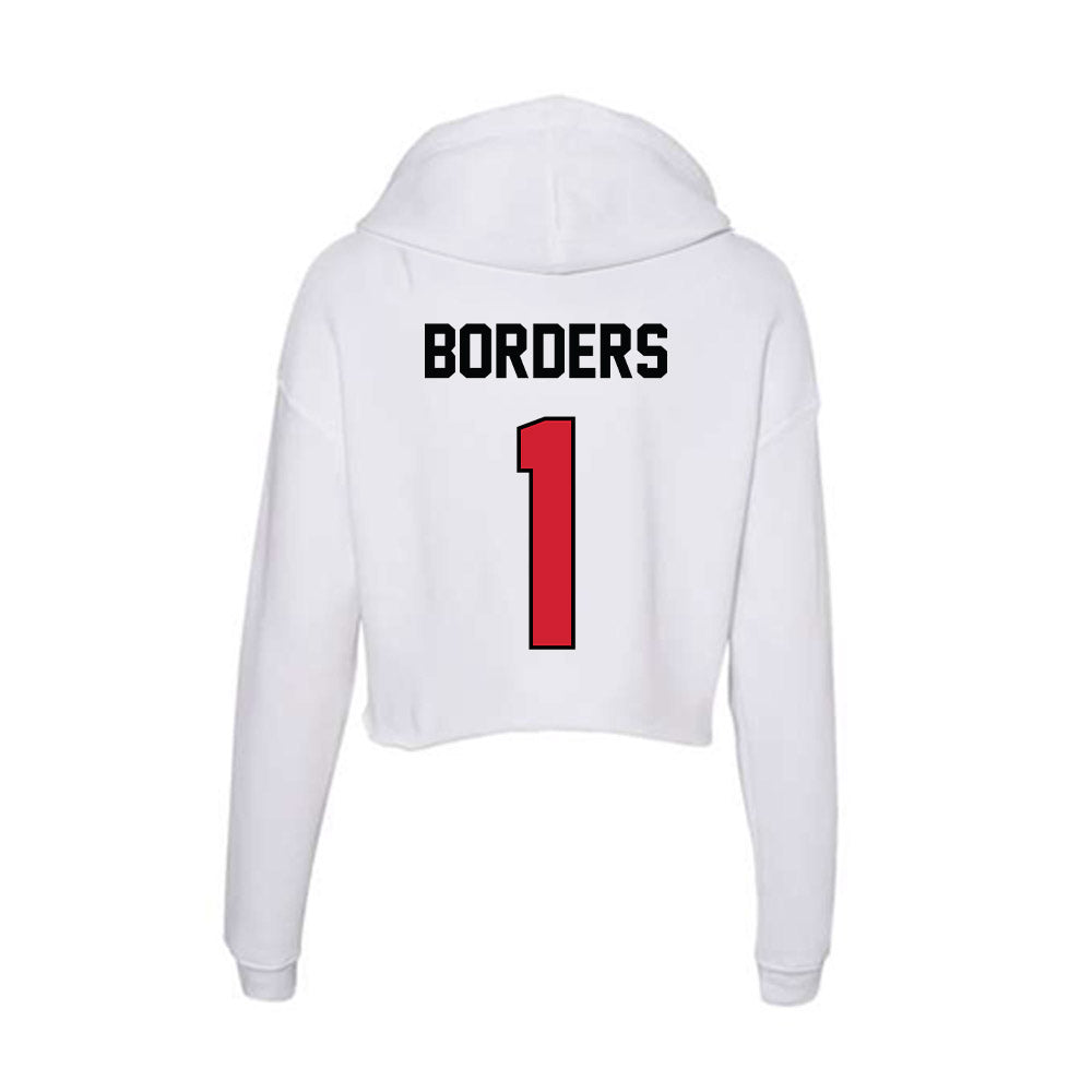 UNLV - NCAA Football : Chief Borders - Women's Crop Fleece Hoodie-1