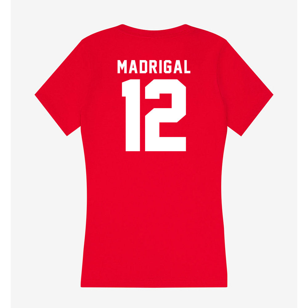 Bradley - NCAA Men's Soccer : Emilio Madrigal - Women's V-Neck T-Shirt-1