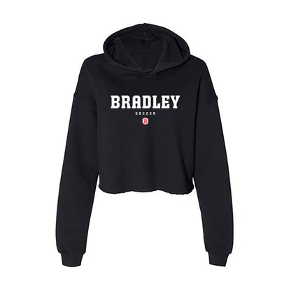 Bradley - NCAA Men's Soccer : Emilio Madrigal - Women's Crop Fleece Hoodie-0