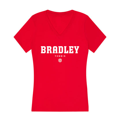 Bradley - NCAA Women's Tennis : Madi Rogers - Women's V-Neck T-Shirt-0
