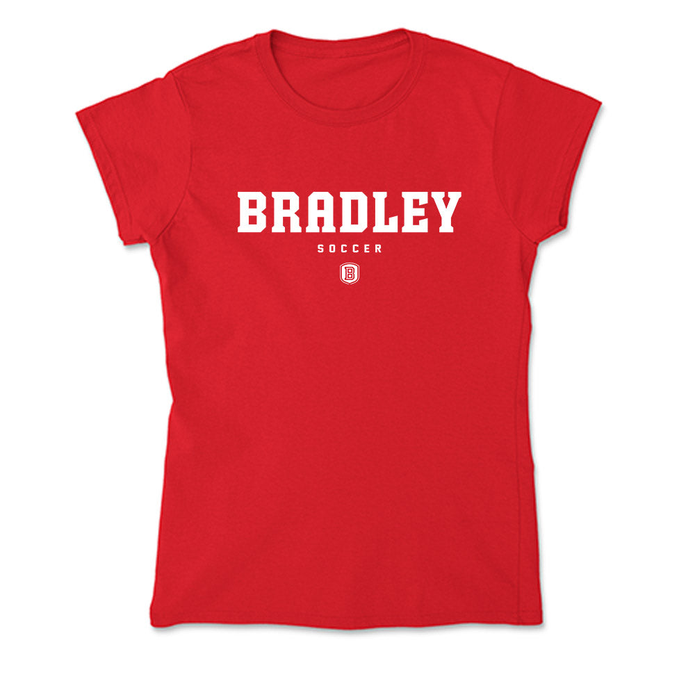 Bradley - NCAA Men's Soccer : Emilio Madrigal - Soft Style Women’s T-Shirt-0