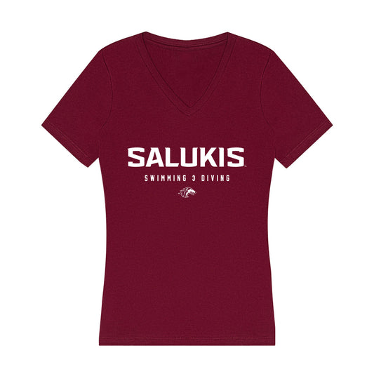 SIU Carbondale - NCAA Women's Swimming & Diving : Karen Rodriguez - Women's V-Neck T-Shirt-0