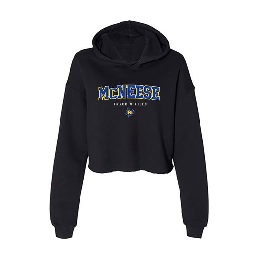 McNeese State - NCAA Women's Track & Field : Brianna Underwood - Women's Crop Fleece Hoodie-0